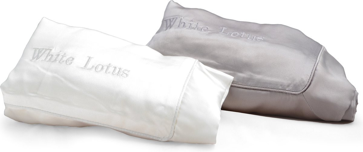 White Lotus Anti Aging Zijden Kussensloop - 100% Moerbeienzijde - 19 momme - Wit - 50 x 70 cm