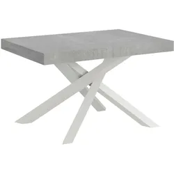 Itamoby Ausziehbarer Tisch 130/390x90 cm Volantis Beton weiße Beine