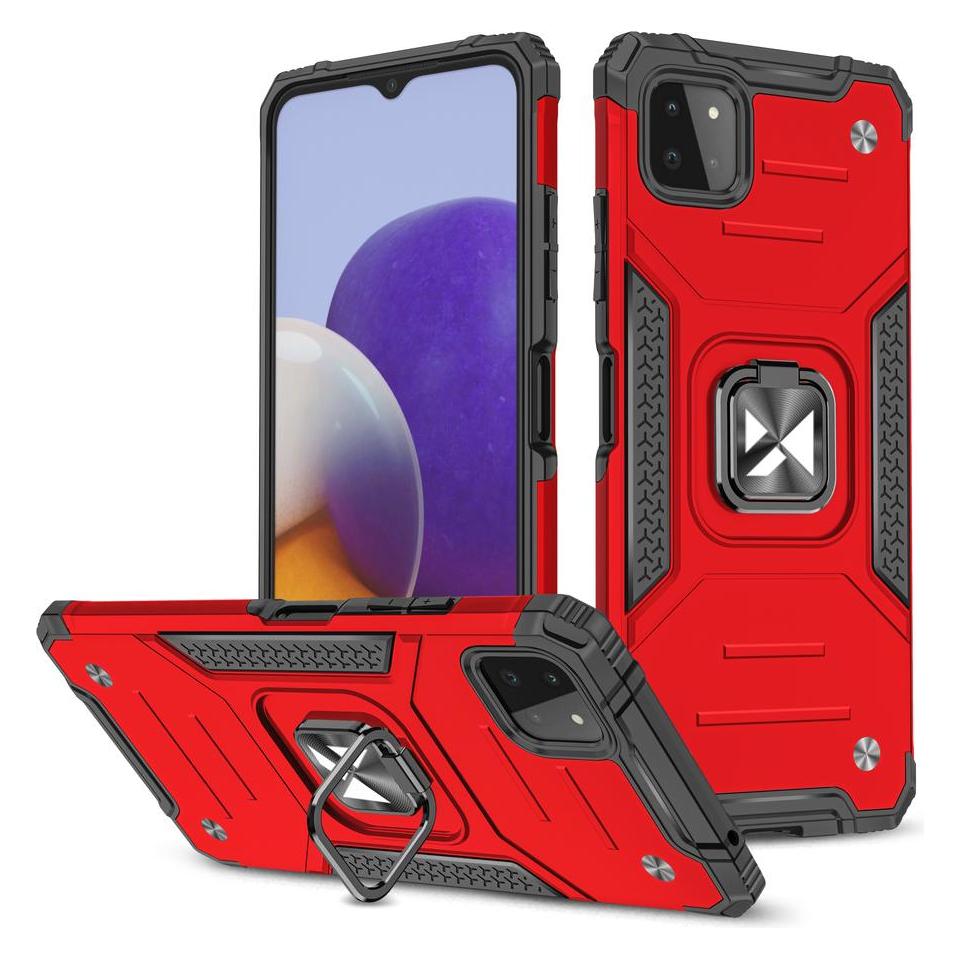 Wozinsky Ring Armor Case Kickstand Tough Rugged Cover for Samsung Galaxy A22 4G red (Samsung Galaxy A22) (Wozinsky Ring Armor Samsung A22 4G Red)