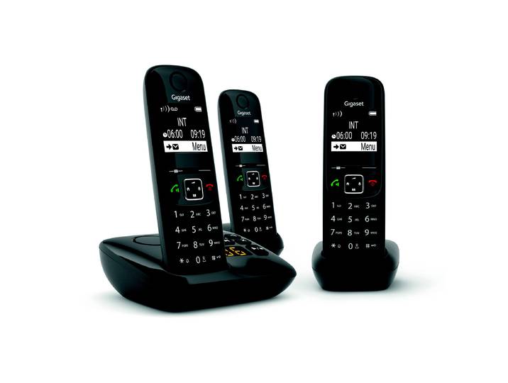 Gigaset Téléphone sans fil AS690A Trio avec répondeur - Noir