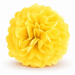 Creativery 1 Pompon 12cm Seidenpapier Pompoms Papierblumen Hängedeko Partydeko Klein Gelb
