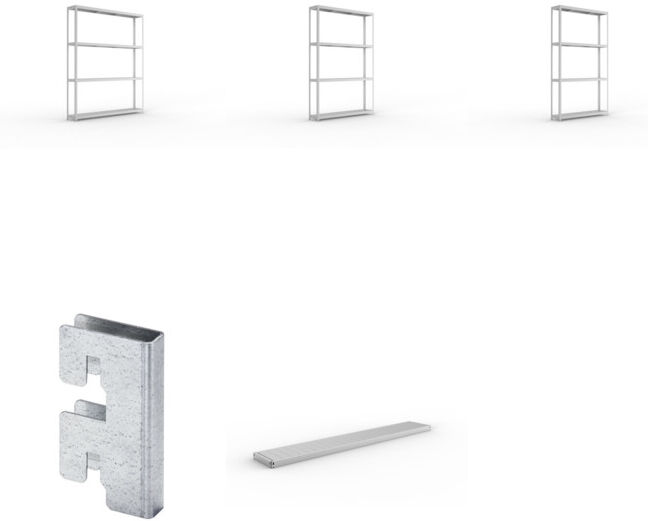 Set META-Regalbau GmbH & Weitspannregal vzk 2500x400x2970 Stahlp +...