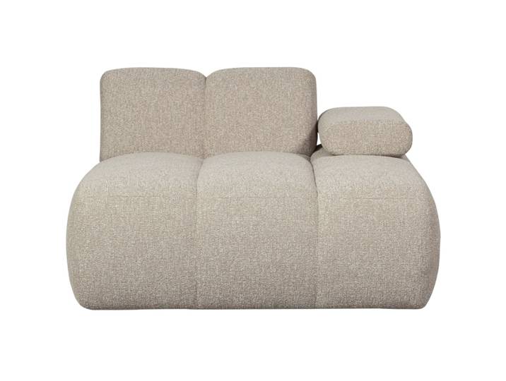 Élément de canapé méridienne droit de bouclé beige