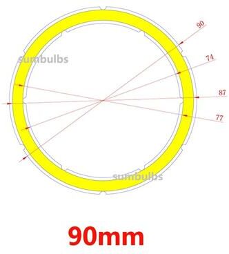 Uplift Essentials Angel Eyes COB LED Ring Light Source For DIY Car Headlights (12V DC) cold White 6500k 90mm 9w