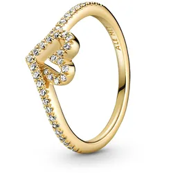 Pandora 169302C01 Damenring Herz Funkelnder Wunsch Goldfarben, 56/17,8