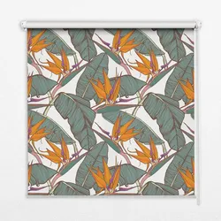 INNENROLLO - Fensterrollo - Rollo - 100x100 cm - Blumen und Blätter