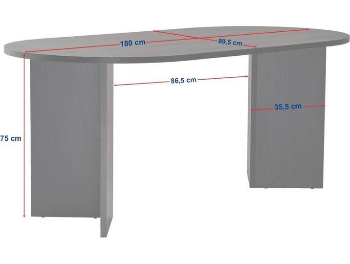 CALICOSY - Esstisch mit abgerundeten Kanten L180 cm - SABLE