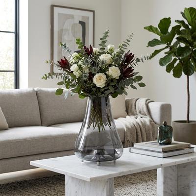 Sagebrook Home Glass Vase With Metal Base
