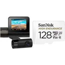 70mai A200 HDR + RC11 + SanDisk 128GB / Autokamera / HDR / Zadní kamera / Paměťová karta 128GB, Dashcam, Schwarz