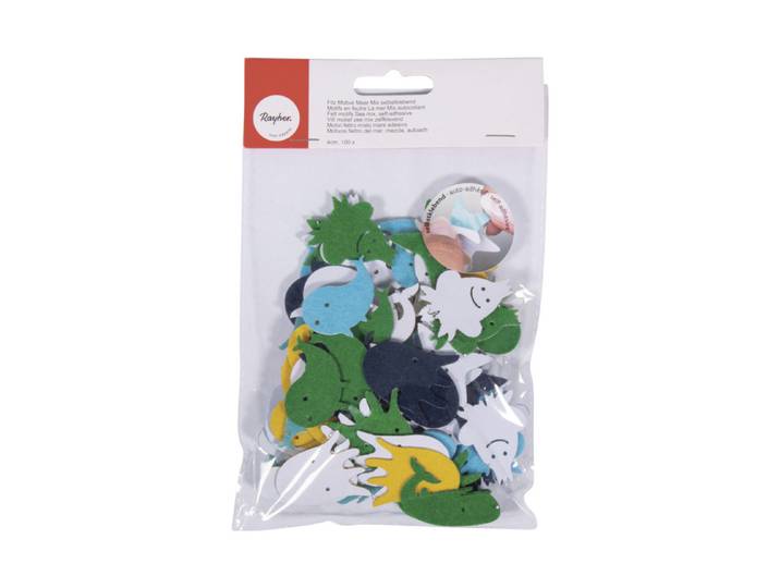 Rayher Filz-Motive Selbstklebend Meer Mix 4 cm 100 Stück