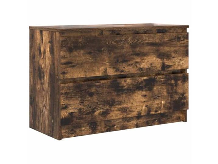 KUPTYERFG TV-Schrank Räuchereiche 80x35x54 cm Lowboard mit 2 Schubladen Kompakter Fernsehtisch für Wohnzimmer und Schlafzimmer mit 2 geräumigen Schubladen für Ordentlichkeit im Alltag.