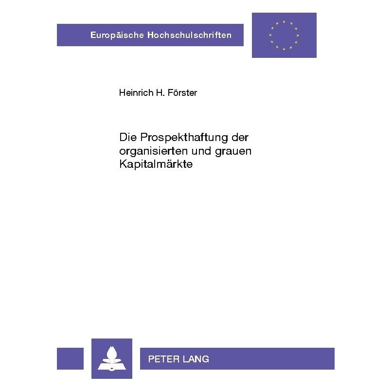 Umbreit Förster:Die Prospekthaftung der organis (Deutsch, Softcover, Heinrich Förster) (64884667)