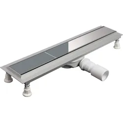 Neuesbad Umkehrbar Duschrinne Rost für Fliesen / geschlossen, Länge 80 cm Siphon NB1DEKNS008D1