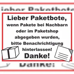 HB-Druck Wenn Pakete abgegeben Schild A5 (148x210mm)