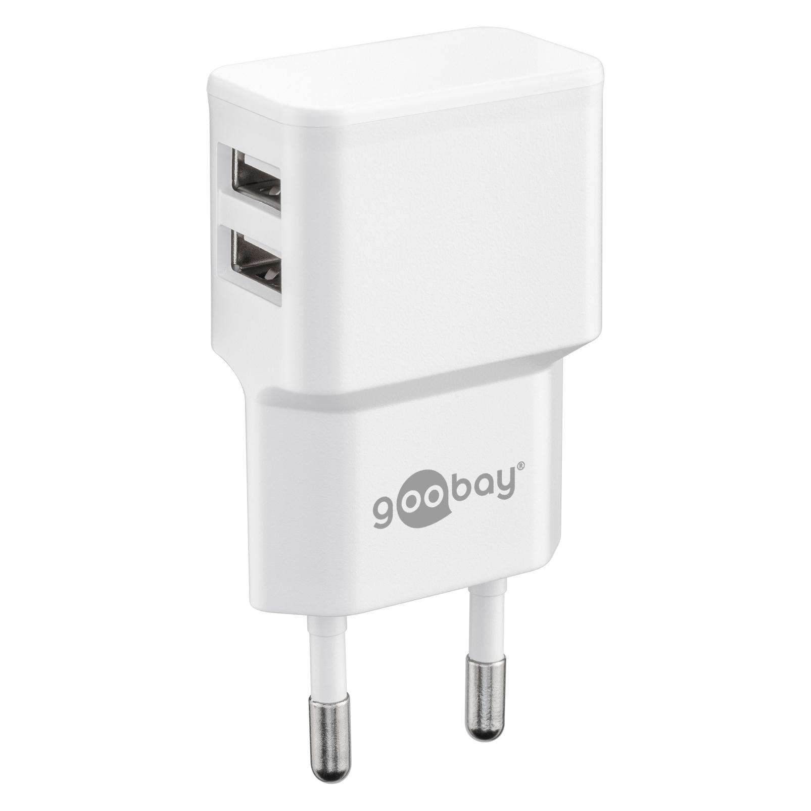Goobay Dual USB-A Ladegerät mit USB-C Kabel (12 W, 2 Ports) (44987)