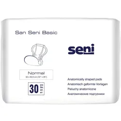San Seni Basic Normal Inkontinenzeinlage, 32 x 62,5 cm, 1250 ml, 30er Pack 30 St