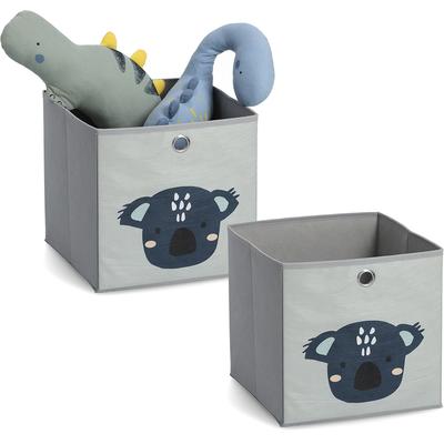 Organizer ZELLER PRESENT "Koala", grau, B:28cm H:28cm T:28cm, Vlies, Aufbewahrungsboxen, Aufbewahrungsbox, flach zusammenfaltbar, Vlies