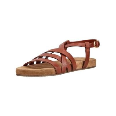 Riemchensandale LAZAMANI "Lazamani Sandalen Leder/Textil", Damen, Gr. 40, tan, Leder, Textil, Schuhe Riemchensandale