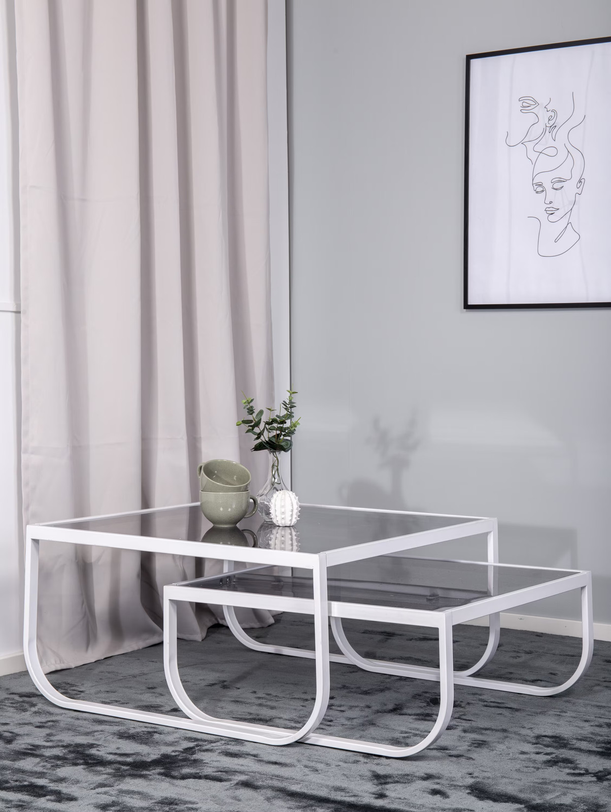 Nohr Vierkante Salontafel Ira Glas Wit B: 81 cm, D: 81 cm