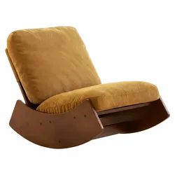 SCHAUKELSTUHL Massivholz Cord-Stoff Ergonomisch Relaxsessel