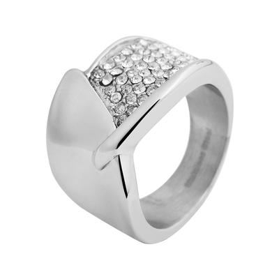 Fingerring AKZENT "Yada, langlebig" Gr. 54, silber (silberfarbig), Fingerringe, Damen, 54, Edelstahl, Fingerring