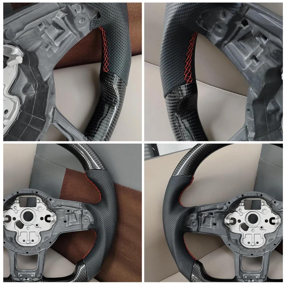 Lenkrad - Sportlenkrad für Volkswagen Golf 7/7.5 Rline, GTI, GTE, GLI und Tiguan 2013-2019 - Kohlefaser-Design - Kohlefaserleder - Carbon
