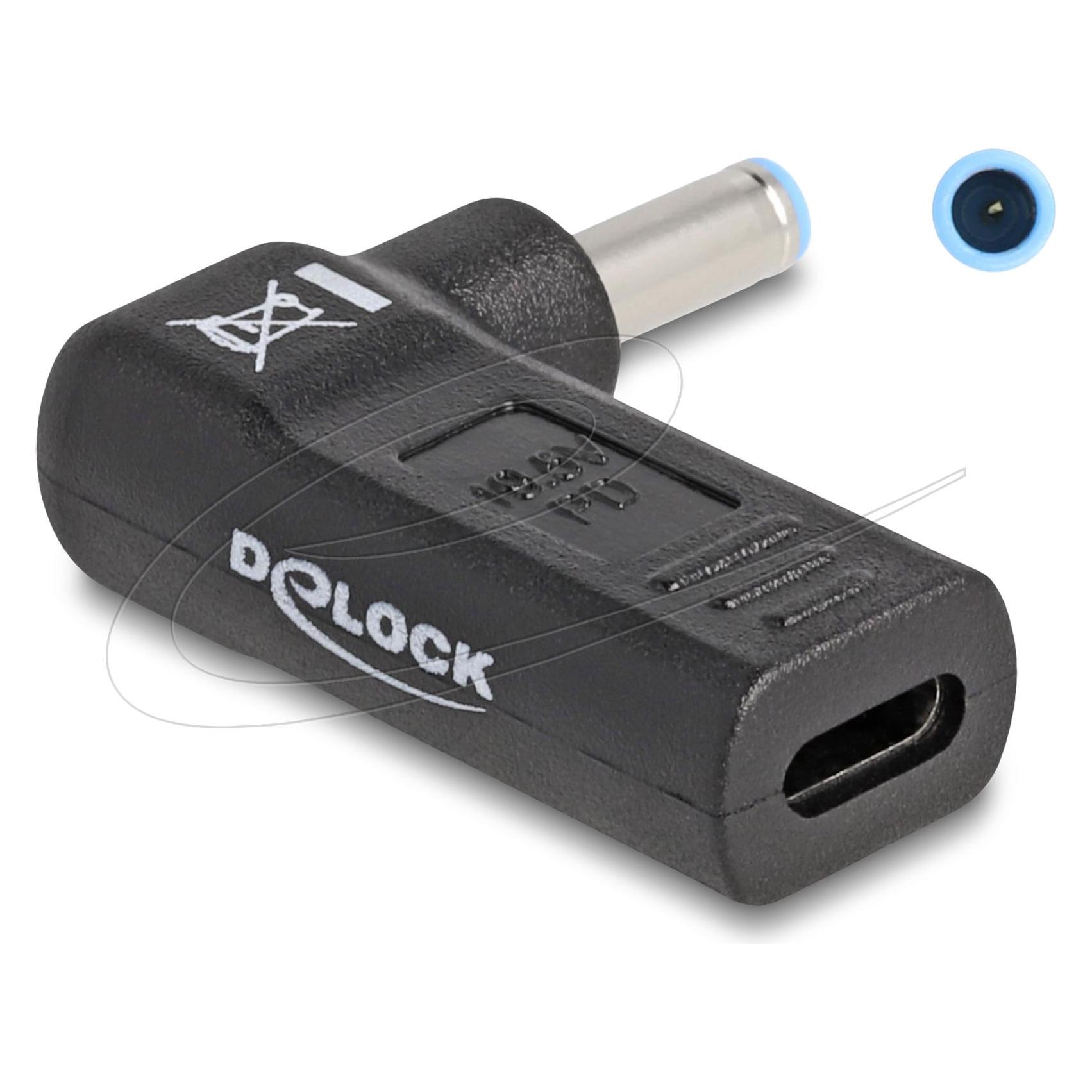 Delock Adapter USB-C zu HP 4.5 x 3.0 mm 90° gewinkelt (60004)