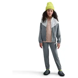 Nike Sportswear Dri-FIT Kapuzen-Trainingsanzug Kinder - grau/weiß