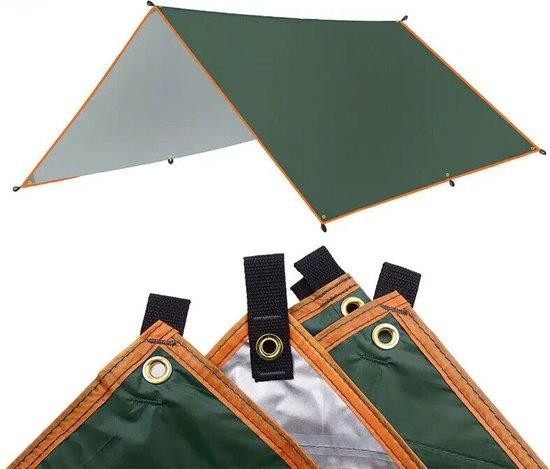 Multifunctionele waterdichte tarp met UV 50+ bescherming en opbergtas, 3 x 3 m