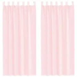 vidaXL Voile Vorhänge mit Schlaufen 2 Stk. Hellrosa 140x225 cm