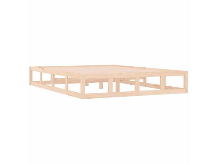 Magnifique Cadre de lit Double - extra confortable - Sommiers à lattes - sans matelas 140x200cm bois massif 1816