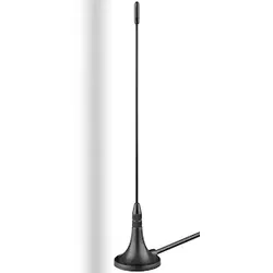 Goobay 67090 Passive DVB-T2 (HD) Mini-Magnetantenne, Schwarz, 2 m - 3 dB Antenne zum Empfang von DVB-T / DVB-T2 HD Programmen
