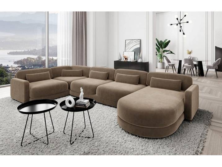 Wohnlandschaft Valencia U-Form aus Stoff