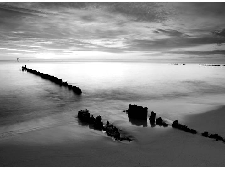 Papermoon Strand Schwarz & Weiß