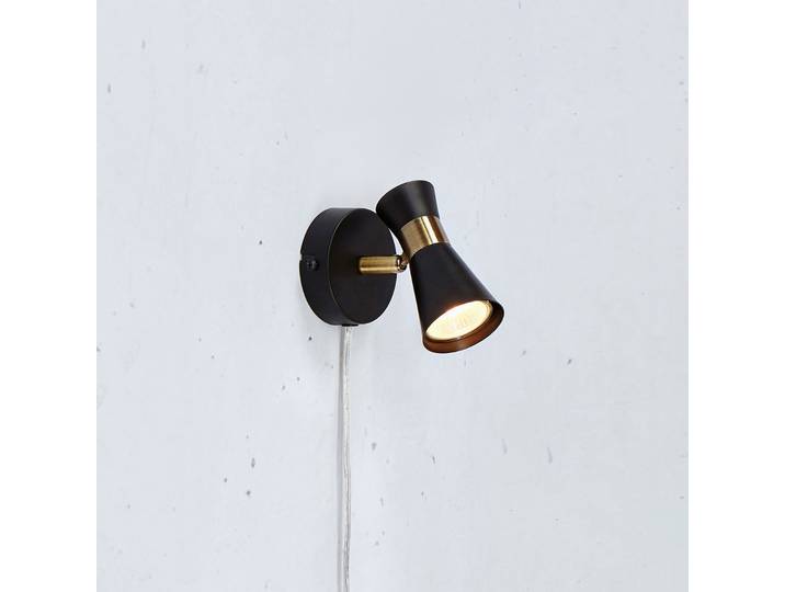 Folie Wandleuchte Schwarz/Antike Messing - Markslöjd - Wohnzimmer - Modern - Metall - Einflammig