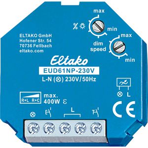 Eltako Dimmer EUD61NP-230V, Unterputz, für LED-, Halogen- und Glühlampen, Tastdimmer
