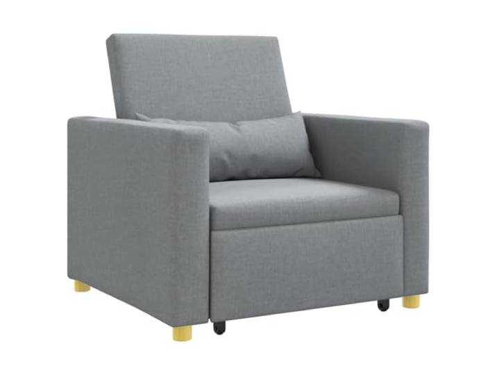 KTHLBRH Schlafsofa für Einzelbett, umbaubar, 3-in-1, Hellgrau, 90 x 165 x Stahlrahmen, Sperrholz, Stoff, Lendenkissen, Liegestuhl, modernes Interieur
