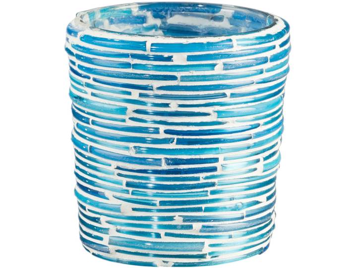 Windlicht Mosaik acqua Glas H 8 cm - Windlicht