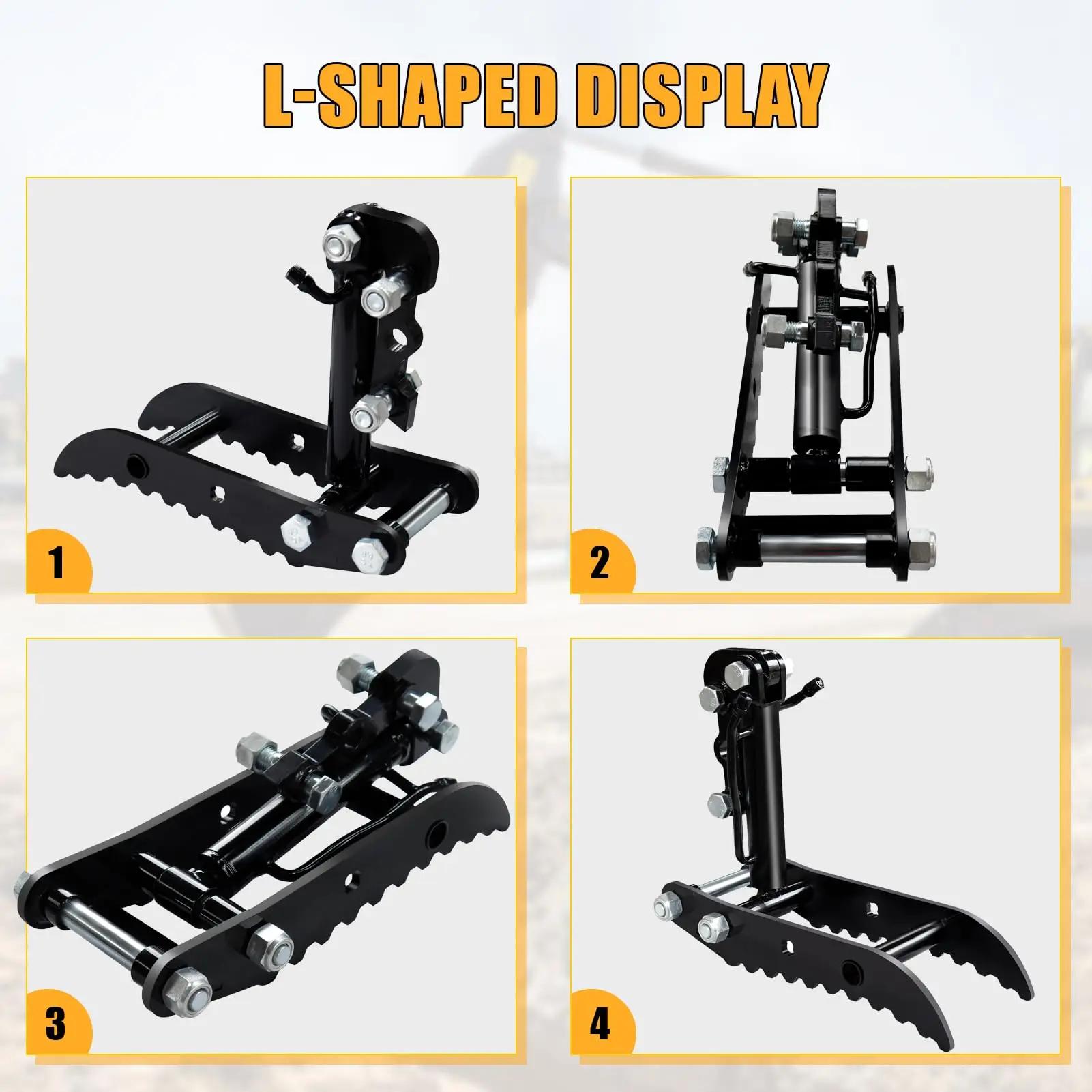 Hydraulischer Baggerdaumen für Minibagger - Drei-Loch-Aufnahme - Für 0,8-1,8-Tonnen-Minibagger - 20 kg - Landwirtschaftliches Anbaugerät