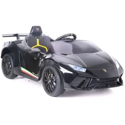 ES-Toys Kinder Elektroauto Lamborghini Huracan EVA-Reifen Scheinwerfer Bluetooth schwarz