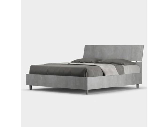 Produce Shop Doppelbett mit Lattenrost und schrägem Kopfteil Grau 160x190cm Demas I Concrete