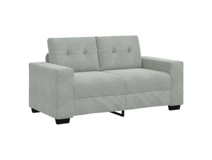 Makastle Zweisitzer Sofa Couch Hellgrau 160x77x82 cm Samt