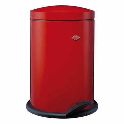 Wesco Treteimer Base Softer 116, Bad Abfalleimer, Mülleimer, Stahlblech, Rot, 13 L, 116212-02