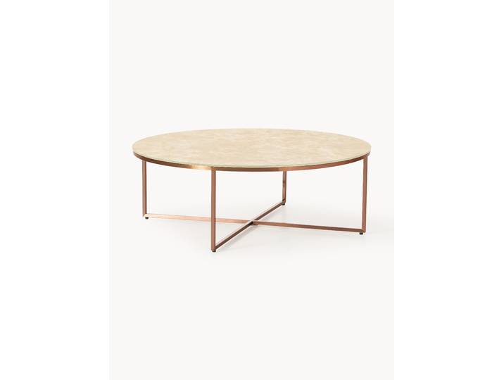 Table basse ronde XL look marbre Antigua