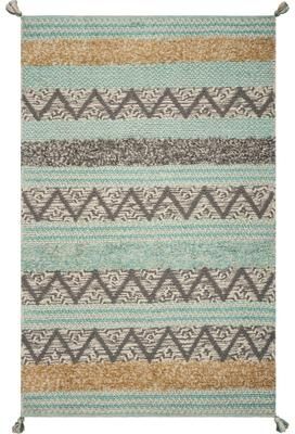 KAS Rugs Hermosa Nautical Chevron Hand-tufted Rug