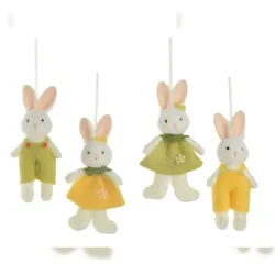 Decoris 1 Hasenfigur zum Aufhängen 7x15cm Filz Osterhase mit Aufhänger Dekohase Osterdeko Osterschmuck Hase Osterfigur Ostergeschenk