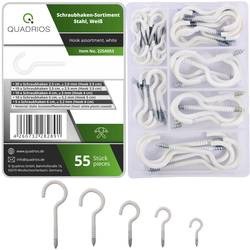 Quadrios 22SA053 Schraubhaken-Sortiment Weiß 55 Teile 55 St.