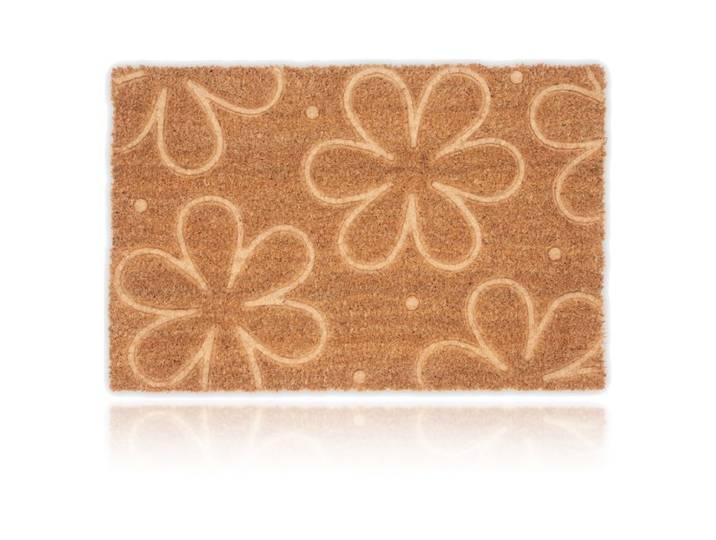 Relaxdays Tapis en coco design floral