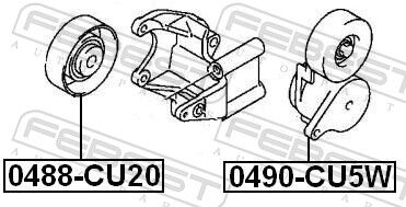 Febest Umlenk-/führungsrolle, Keilrippenriemen 0488-Cu20 Für Mitsubishi