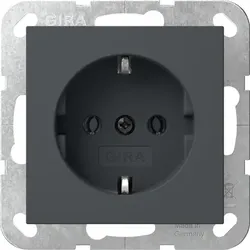 Gira 446628 SCHUKO-Steckd. o.Kr. System 55 Anthrazit